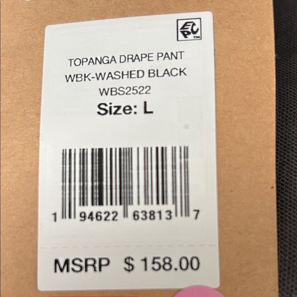 NWT Faherty Topanga Drape Pants - Wide-Leg - Washed Black - Sz L $158 - Picture 7 of 7